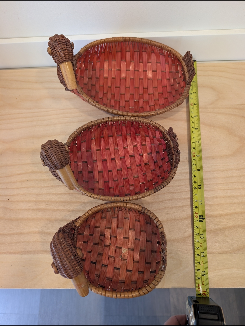 Vintage Wicker Goose Nesting Baskets – Cottagecore Farmhouse Charm - Picture 6 of 9